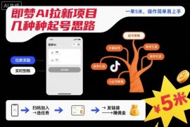 即梦AI拉新项目常见起号思路分享 一单5元操作简单易上手