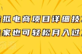 虚拟电商项目详细拆解 兼职全职均可做单账号日入300+教程