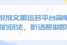 抖音快手小红书多平台小说推文搬运玩法 简单粗暴新手可直接照做