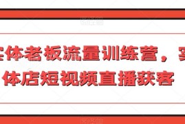 实体老板流量训练营 实体店短视频直播获客实操全教程