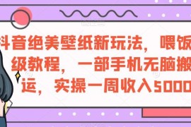 抖音绝美壁纸号新玩法教程 单人用手机就能做的低门槛副业项目