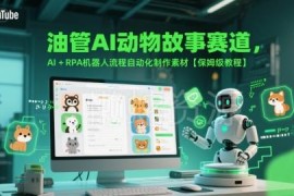 油管AI动物故事赛道 AI+RPA自动化制作素材保姆级实操教程