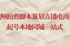 短视频拍剪脚本策划 直播电商运营同城起号全流程系统教程