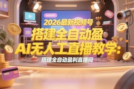 2026视频号AI无人直播教学 零基础搭建合规全自动盈利副业直播间