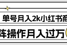 小红书商单保姆级实操教程 单号月入2千矩阵操作可月入过万