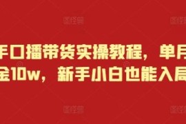 快手口播带货实操全教程 新手小白可入局单月佣金可达10万