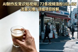 AI反常识短视频项目拆解 72条视频涨粉102.4W实操玩法