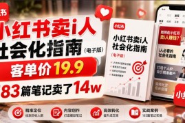 小红书售卖I人社会化指南电子版 183篇笔记变现14万玩法解析