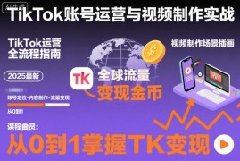 2025TikTok从0到1账号运营与视频制作教程 含11月搬运变现技巧