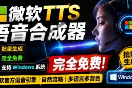 基于微软接口的免费TTS配音生成器 Win系统多音色批量合成工具