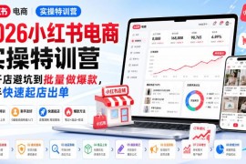 2026小红书电商实操特训营 新手从开店避坑到批量出单全指南