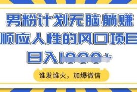男粉类短视频低门槛副业玩法揭秘 合法合规易操作可实现日入500+