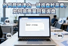 外贸营销课程分享 一键询盘及高质量客户询盘回复方法讲解