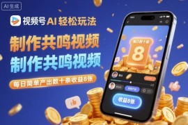 视频号AI轻量玩法分享 零技术批量制作情绪共鸣视频获收益