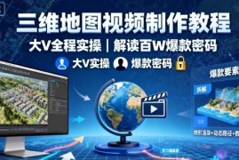 三维地图爆款视频制作实操教程 全程拆解百万流量创作方法