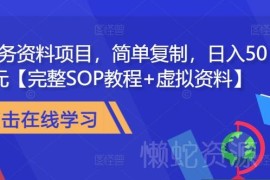 教务资料虚拟赚钱项目全攻略 低门槛可复制完整操作SOP教程
