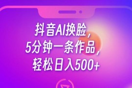 抖音AI换脸小程序变现项目实操 5分钟制作作品轻松获收益