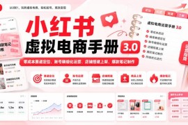 小红书虚拟电商手册3.0 赛道定位运营开店爆款制作全攻略