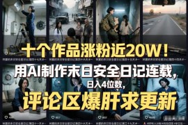 AI制作末日安全日记连载教程 10条作品涨粉20万变现方法