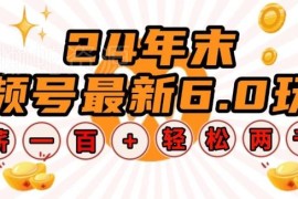 2024年末视频号6.0最新玩法 单设备可批量放大 时薪可达百元以上