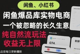 闲鱼小红书实物电商纯自然流玩法 可长期运营的增收项目解析