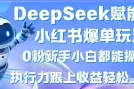 DeepSeek赋能小红书爆单玩法 0粉新手可操作的高收益副业教程