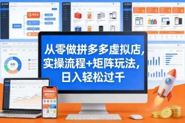 拼多多虚拟店从零运营实操流程 矩阵玩法及盈利模式详解