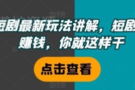 2024短剧赚钱最新玩法讲解 选剧及爆款素材获取实操指南