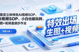 2D转3D AI特效视频制作SOP 零基础小白可直接套用实操指南