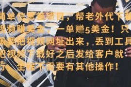 海外视频代下服务赚钱方法 零门槛小白做单单笔收益超40元