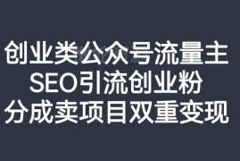 创业类公众号流量主SEO引流创业粉 双重变现玩法全解析