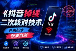 抖音掉线二次核对技术实操教程 全场景适配效果可自行测试