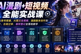 零基础AI漫剧短视频实战课 从账号搭建到变现全流程教学