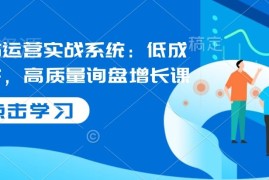 国际站运营实战系统课 低成本获客实现高质量询盘增长