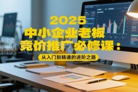2025中小企业竞价推广从入门到精通 老板必修获客实操课