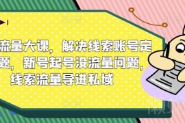 线索流量运营大课 解决账号定位新号起号及私域导流实操问题