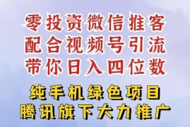 零成本推客项目实操教程 免费开微信小店搭配视频号引流增收