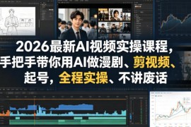 2026最新AI视频实操课程 零基础学漫剧制作剪辑与账号起号