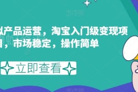淘宝虚拟产品运营入门教程 零基础操作稳定变现全流程指南