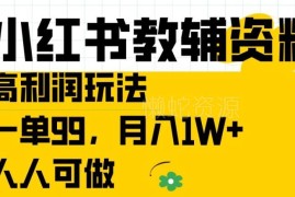 小红书教辅资料高利润玩法拆解 新手可做月入过万实操教程