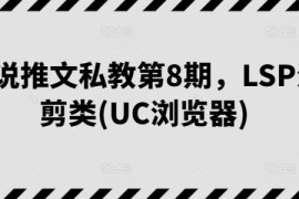 小说推文私教第8期 UC浏览器LSP混剪类实操教学课程
