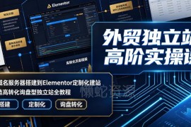 外贸B端高转化询盘独立站 从基础搭建到Elementor定制实操教程