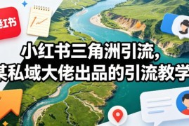 小红书三角洲引流实操教程 私域领域大佬出品系统引流教学课程
