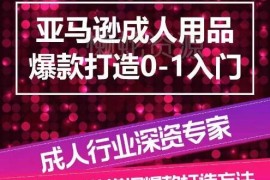 亚马逊成人用品爆款打造0-1入门 系统化全流程实操讲解