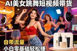 AI美女跳舞短视频带货项目全拆解 零基础小白可上手的副业玩法