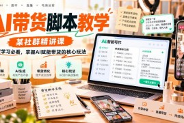 AI带货脚本实操教学 掌握AI赋能多平台带货核心玩法