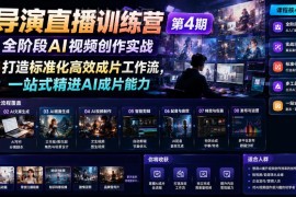 第4期AI导演直播训练营 全阶段实战打造标准化AI成片工作流