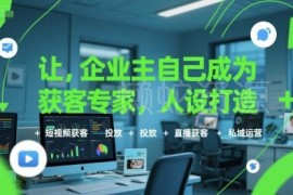 企业主获客全流程实战教程 覆盖人设短视频投放直播私域运营