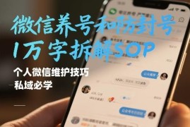 个人微信养号防封号SOP指南 私域运营必学账号维护技巧