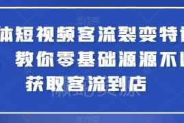 实体店短视频客流裂变教程 零基础学同城引流获客到店技巧